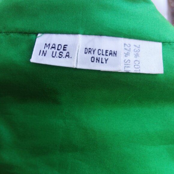 Vintage 80s Saks Fifth Carolina Herrera Avenue Green Blazer Jacket - Picture 8 of 9